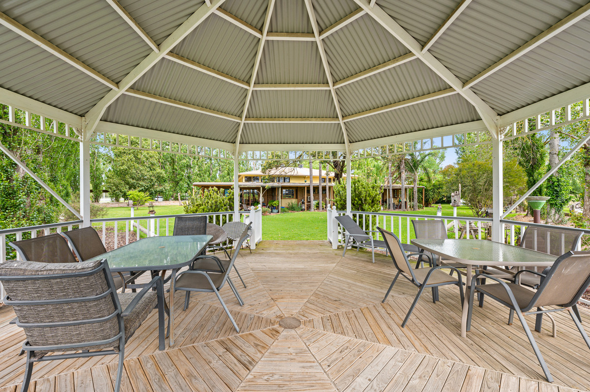 View from inside the Rotunda Wedding Venue in Happy Days Accommodation in Tinamba near Maffra Gippsland Victoria