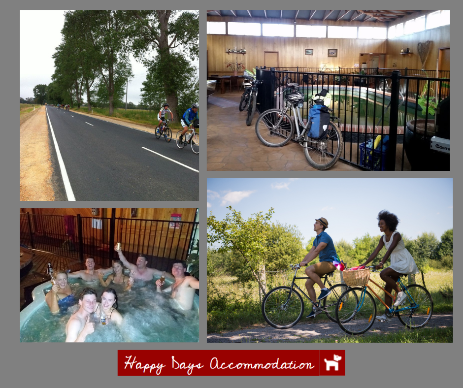 cycling Gippsland Plains Rail Trail  Tinamba cyclists happy days accommodation in tinamba maffra